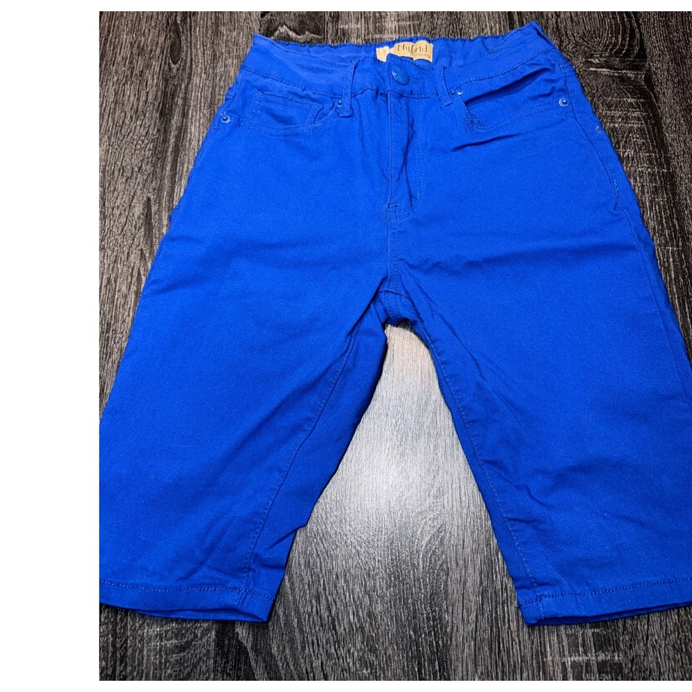 Hybrid Company Bright‎ Blue Stretch Capri Pants Size M Casual Summer Travel